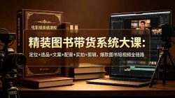 精装图书带货系统大课：定位+选品+文案+配音+实拍+剪辑，爆款图书短视频全链路