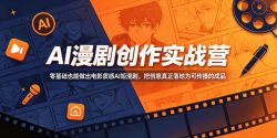 AI漫剧创作实战营，零基础也能做出电影质感AI短漫剧，把创意真正落地为可传播的成品