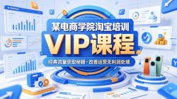 某电商学院淘宝培训VIP课程，各种经典有用的流量获取秘籍，改善运营产品没利润的处境(2026年6月)