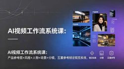 AI视频工作流系统课：产品参考图+风格+人物+场景+分镜，五重参考锁定视觉系统，稳定产出高质量视频