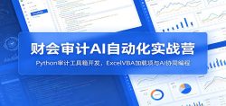 财会审计AI自动化实战营：Python审计工具箱开发，ExcelVBA加载项与AI协同编程