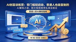 AI创富训练营：零门槛轻启动，普通人也能复制的AI赚钱之道，图文视频商单私域全路径