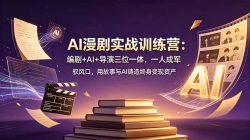 AI漫剧实战训练营：编剧+AI+导演三位一体，一人成军 驭风口，用故事与AI铸造终身变现资产