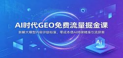 AI时代GEO免费流量掘金课：拆解大模型内容评级标准，零成本借AI持续精准引流获客