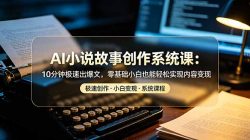 AI小说故事创作系统课：10分钟极速出爆文，零基础小白也能轻松实现内容变现