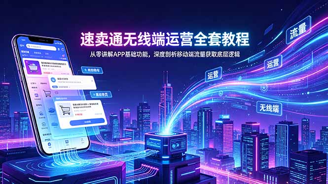 速卖通无线端运营全套教程,从零讲解APP基础功能,深度剖析移动端流量获取底层逻辑