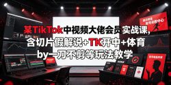 某TikTok中视频大佬会员实战课，含切片假解说+TK开中+体育by一刀不剪等玩法教学