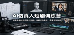 AI仿真人短剧训练营：剧本建模配音剪辑全流程，拆解成熟案例，搭建变现闭环