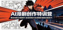 AI漫剧创作特训营：角色场景分镜教学，配音剪辑AI生成爆款漫剧全套技巧