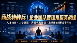 商战特种兵｜企业团队管理系统实战课人才培育・人心凝聚・责任机制搭建・业绩落地增长全套打法
