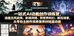 一站式AI动画创作训练营，涵盖古风武侠、影视风格、异世界科幻、解压场景，从零自主制作高质量原创短篇动画