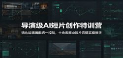 导演级AI短片创作特训营：镜头运镜画面统一控制，十余类商业短片完整实操教学(更新)