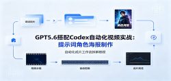 GPT5.6搭配Codex自动化视频实战：提示词角色海报制作，自动化成片工作流拆解教程
