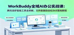 WorkBuddy全域AI办公实战课：腾讯龙虾智能工具全拆解，文件数据自动化Skill落地教程