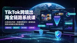TikTok跨境出海全链路系统课-2026年7月：AI自动化内容｜批量矩阵起号｜蓝海选品回款全链路出海实操课程