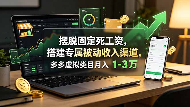 摆脱固定死工资,搭建专属被动收入渠道,多多虚拟类目月入 1-3 万
