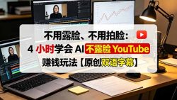 不用露脸、不用拍脸：4 小时学会 AI 不露脸 YouTube 赚钱玩法【原创双语字幕】