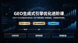 GEO生成式引擎优化进阶课：EEAT+DSS双驱动内容体系×用户画像建模×数据复盘，全链路闭环落地