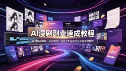AI漫剧副业速成教程，取材编剧剪辑一站式教学；快速上手实现内容变现接单增收