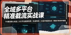 全域多平台精准截流实战课｜7大截流核心玩法、6大平台矩阵布局、私域导流、AI话术批量生成、精准打粉闭环教程