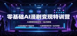 零基础AI漫剧变现特训营：小说改编剧本分镜实操，AI建模剪辑发布一站式教程